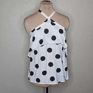 Tart Black and White Polka Dot Halter Top